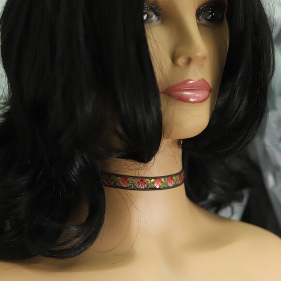 Flower Choker Adjustable Fancy Lace Chokers Necklace  (#40) - Picture 8 of 9